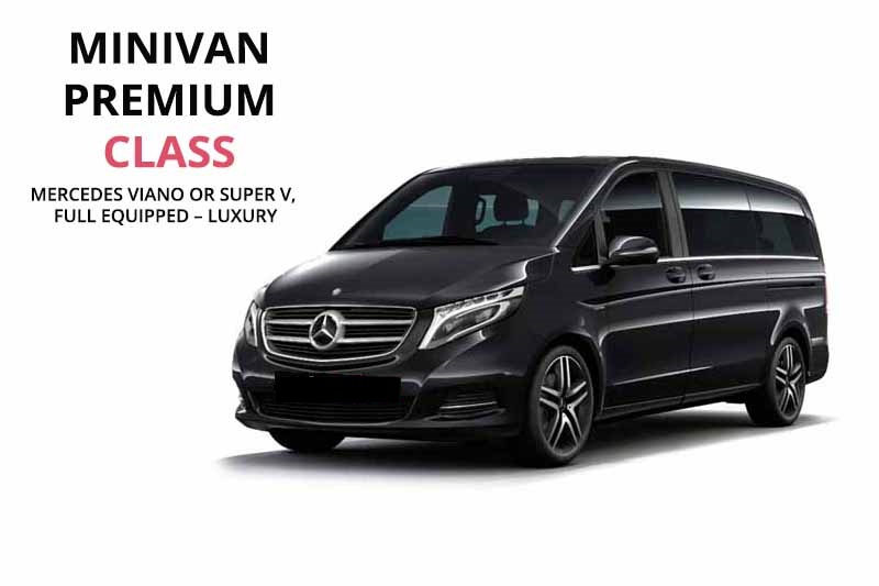 Luxury chauffeur car rental in Mercedes Viano or Super V in Vigo